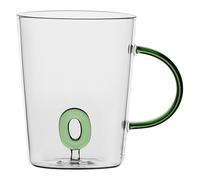 LA PORCELLANA BIANCA - Tazza Lettera 'O' in vetro borosilicato, capacità 400 cc, collezione Allalettera