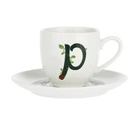 La Porcellana Bianca - Tazzina da Caffè con Piattino Lettera 'P' in Gift Box - Solotua - Arredo Casa, Tè, Caffè e Colazione - Porcellana - 90 cc