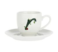 La Porcellana Bianca - Tazzina da Caffè con Piattino Lettera 'R' in Gift Box - Solotua - Arredo Casa, Tè, Caffè e Colazione - Porcellana - 90 cc