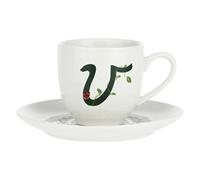 La Porcellana Bianca - Tazzina da Caffè con Piattino Lettera 'V' in Gift Box - Solotua - Arredo Casa, Tè, Caffè e Colazione - Porcellana - 90 cc