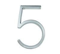 la porta sul muro, Numeri civici 3D for esterni, 5 pollici, argento, confezione da 1, 0-9, ABC, barrato(5)