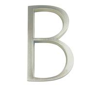 la porta sul muro, Numeri civici 3D for esterni, 5 pollici, argento, confezione da 1, 0-9, ABC, barrato(B)