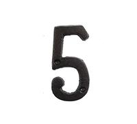 la porta sul muro, Numeri civici e lettere in metallo marrone chiaro, 8 cm, confezione da 1(5)