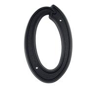 la porta sul muro, Numeri civici for esterni in plastica ABS nera, altezza 139 mm, numeri da 0 a 9(0)