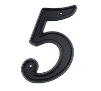 la porta sul muro, Numeri civici for esterni in plastica ABS nera, altezza 139 mm, numeri da 0 a 9(5)