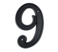 la porta sul muro, Numeri civici for esterni in plastica ABS nera, altezza 139 mm, numeri da 0 a 9(9)