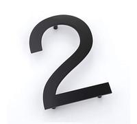 la porta sul muro, Numeri civici galleggianti da 5 pollici, cartello for porta montato in acciaio inossidabile 18-8, nero opaco(Number 2)