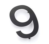 la porta sul muro, Numeri civici galleggianti da 5 pollici, cartello for porta montato in acciaio inossidabile 18-8, nero opaco(Number 9)