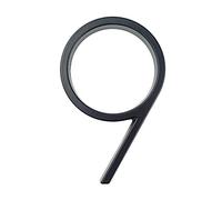 la porta sul muro, Numeri di indirizzo galleggianti da 0 a 9 e lettere ABC con trattino barrato nero da 5 pollici, confezione da 1(9)