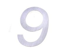 la porta sul muro, Numeri e lettere di indirizzo da 5 pollici galleggianti in acciaio inossidabile 304 nichel spazzolato(Number 9)