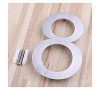 la porta sul muro, Numeri e lettere di indirizzo da 5 pollici galleggianti in acciaio inossidabile 304 nichel spazzolato(Number 8)