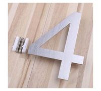 la porta sul muro, Numeri e lettere di indirizzo da 5 pollici galleggianti in acciaio inossidabile 304 nichel spazzolato(Number 4)