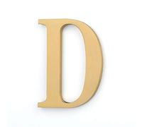 la porta sul muro, Targa for porta con numeri civici galleggianti in ottone massiccio autoadesivi, altezza 6,5 cm(Letter D)