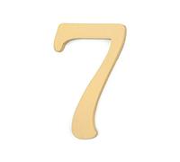 la porta sul muro, Targa for porta con numeri civici galleggianti in ottone massiccio autoadesivi, altezza 6,5 cm(Number 7)
