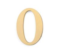 la porta sul muro, Targa for porta con numeri civici galleggianti in ottone massiccio autoadesivi, altezza 6,5 cm(Number 0)