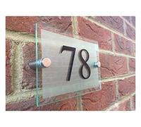 la porta sul muro, Targa in acrilico con numeri civici personalizzati e effetto vetro multicolore(Black Door Number)