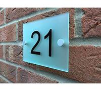 la porta sul muro, Targa in acrilico con numeri civici personalizzati e effetto vetro multicolore(Scrub Effect)