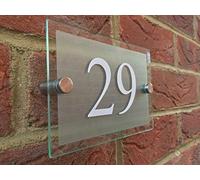 la porta sul muro, Targa in acrilico con numeri civici personalizzati e effetto vetro multicolore(White Door Number)