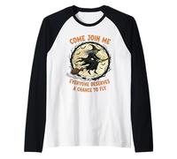 La possibilità di Volare della Strega di Halloween. Maglia con Maniche Raglan