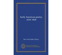 La prima poesia americana, 1610-1820