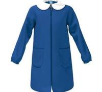 La Primula Verde, Grembiule Scuola Elementare Infanzia da Bambina, Blu, Zip, con e Senza Logo, dai 6 ai 15 Anni. Colletto Bianco acquistabile a Parte per Elementari e Medie