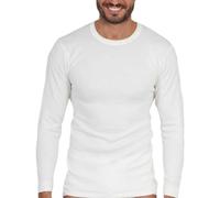 La Primula Verde Maglia Uomo Manica Maniche Lunghe 100% Cotone Felpato, Maglietta Uomo Termica per la Stagione Invernale ed Autunnale, dalla 3 alla 8 Misura Bianco e Nero (3 S IT, Bianco)