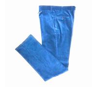 La Primula Verde Pantalone Elegante Giovanile Slim da Uomo Duca Visconti di Modrone in Velluto, 7 Colori, dalla 48 alla 60 (48, Azzurro)