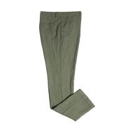 La Primula Verde, Pantalone Lungo da Uomo in Puro Lino, dalla 46 alla 56, Bianco, Blu, Verde e Beige, Bottone in Vita. Capo Sartoriale, Elegante, Fresco e Leggero (56 XXXL IT Uomo, Verde)