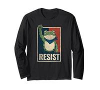 La protesta dei Portland Frog resiste all'arte Politica retrò angosciata Maglia a Manica