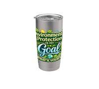 La protezione dell'ambiente è il mio obiettivo - Consapevolezza ecologica Bicchiere termico in acciaio inox doppia parete