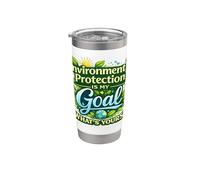 La protezione dell'ambiente è il mio obiettivo - Consapevolezza ecologica Bicchiere termico in acciaio inox doppia parete