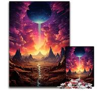 La psichedelia colorata del deserto spaziale egiziano 1000 pezzi Puzzle per adulti Puzzle fai da te stimolante Gioco decorativo Giocattolo interattivo per famiglie 1000 pezzi (75x50 cm)