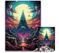 La psichedelia colorata del deserto spaziale egiziano Puzzle da 1000 pezzi per adulti Attività da fare a casa per feste compleanni e serate di giochi in famiglia 1000 pezzi (38x26 cm)