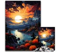 La psichedelia colorata del lago di Ginevra Puzzle da 1000 pezzi Puzzle in legno per adulti Gioco decorativo fai da te stimolante Giocattolo interattivo per famiglie 1000 pezzi (75x50 cm)