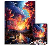 La psichedelia colorata della città dopo la pioggia Puzzle da 1000 pezzi per adulti Puzzle per adulti Gioco decorativo fai da te stimolante Giocattolo interattivo per famiglie 1000 pezzi (38x26 cm)