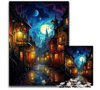 La psichedelia colorata della città dopo la pioggia Puzzle per adulti 1000 pezzi Puzzle difficili per adulti Regalo perfetto per la festa della mamma Compleanni Natale 1000 pezzi (38x26 cm)