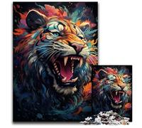 La psichedelia colorata delle tigri mutanti Puzzle da 1000 pezzi Regali Puzzle impegnativi Rompicapo impegnativo - Giocattolo rilassante per adolescenti 1000 pezzi (75x50 cm)