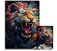 La psichedelia colorata delle tigri mutanti Puzzle da 1000 pezzi Regali Puzzle impossibili per adulti Perfetto per decorazioni per la casa Compleanni Feste e regali 1000 pezzi (38x26 cm)