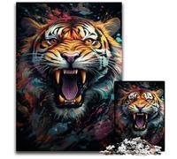 La psichedelia colorata delle tigri mutanti Puzzle per adulti 1000 pezzi Puzzle impossibili per adulti Rompicapo fai da te impegnativo per adolescenti 1000 pezzi (38x26 cm)