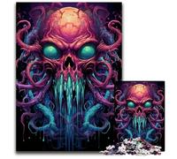 La psichedelia colorata dell'invasione di Cthulhu Puzzle per adulti 1000 puzzle per adulti Attività divertenti a casa Regalo di compleanno Regali di viaggio 1000 pezzi (75x50 cm)