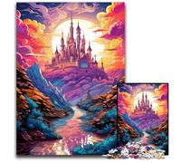 La psichedelia colorata di un magnifico castello Puzzle da 1000 pezzi per adulti Puzzle per adulti per adolescenti e famiglie Decorazione fai da te perfetta e sfida rompicapo 1000 pezzi (75x50 cm)