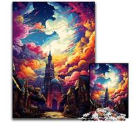 La psichedelia colorata di una splendida città natale Puzzle da 1000 pezzi per adulti Puzzle difficili per adulti Idea regalo di compleanno Gioco rompicapo impegnativo 1000 pezzi (38x26 cm)