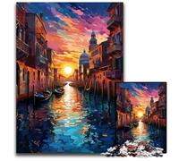 La psichedelia colorata di Venezia Puzzle da 1000 pezzi per adulti Puzzle difficili per adulti Idea regalo di compleanno Gioco rompicapo impegnativo 1000 pezzi (38x26 cm)