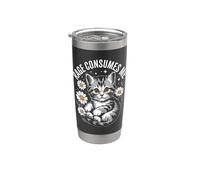 La rabbia mi consuma, gatto divertente e sarcastico Bicchiere termico in acciaio inox doppia parete