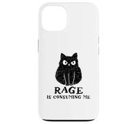 La rabbia mi consuma un divertente meme sciocco con il gatto che sta fissando Custodia per iPhone 13