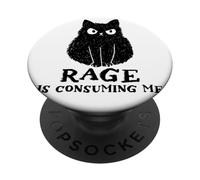 La rabbia mi consuma un divertente meme sciocco con il gatto che sta fissando PopSockets PopGrip Adesivo