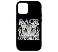 La rabbia mi consuma un meme umoristico sui gatti Custodia per iPhone 12/12 Pro