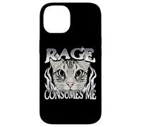 La rabbia mi consuma un meme umoristico sui gatti Custodia per iPhone 14