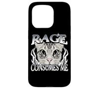 La rabbia mi consuma un meme umoristico sui gatti Custodia per iPhone 15 Pro