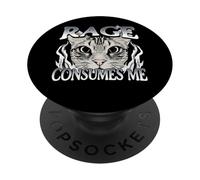 La rabbia mi consuma un meme umoristico sui gatti PopSockets PopGrip Adesivo